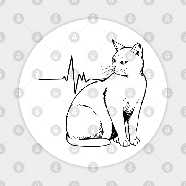 Heartbeat Cat Magnet by Pixel Threads 